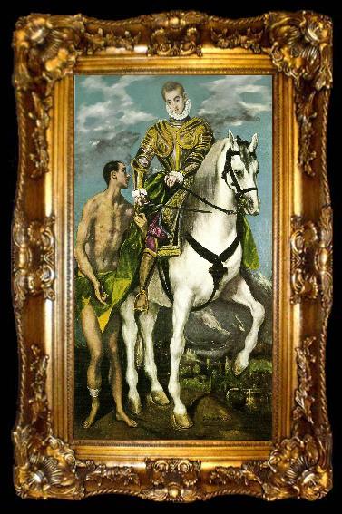 framed  El Greco st. martin and the beggar, ta009-2